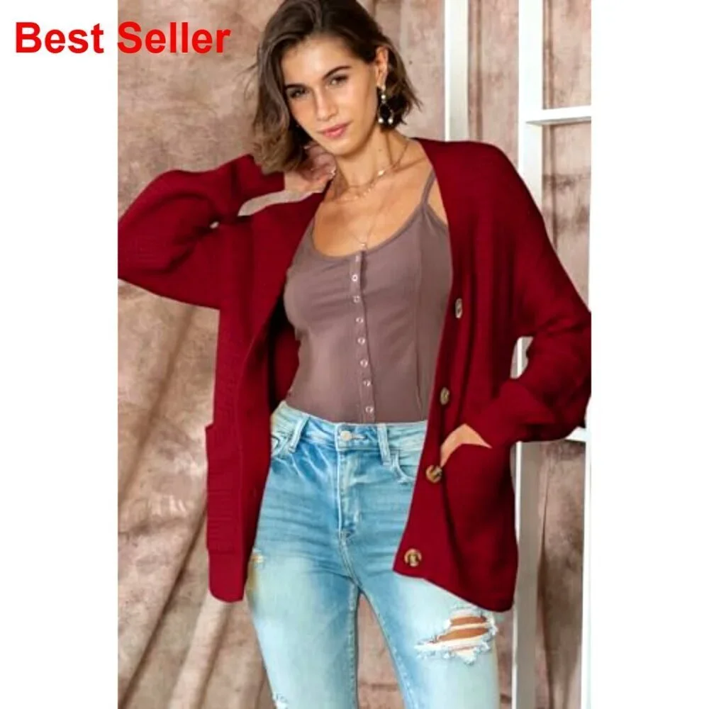 Long Sleeve Open Front Chunky Knit Cardigan Sweater Coat